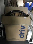 A boxed Drive disability walking aid and two electric convector heaters