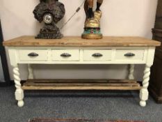 A painted pine farmhouse dresser,