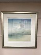 After Lawrence Coulson : Two figures on a beach, limited edition colour print, signed in pencil.