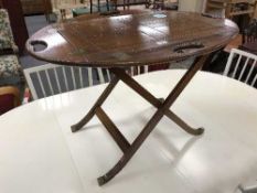 A mahogany butler's tray on stand