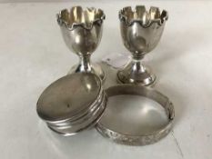Two silver goblets,