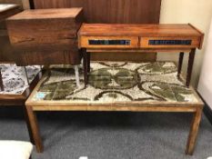 A Danish rosewood tiled top table,