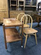 A mid 20th century serving trolley,