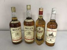 Two one litre bottles of Bells Extra Special Old Scotch whiskey,