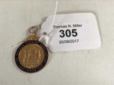 A 9ct gold Walker Nursing Association medal, 10.