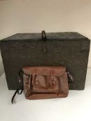 A wooden ammunition crate