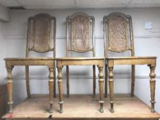 Four mahogany cane back dining chairs