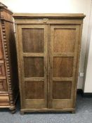 An oak double door cabinet