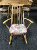 An elm Ercol rocking chair