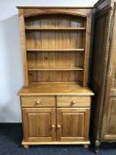 A pine kitchen dresser