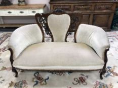 A Victorian salon settee,