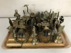 A collection of assorted of metal bells - tourism etc