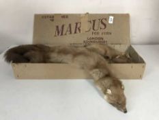 A double mink stole and a single mink stole, in the original 