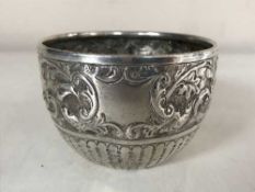 A Victorian embossed silver bowl, 4.