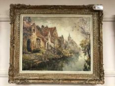 Alfred Joseph Auguste Van Neste (Belgian 1874-1969) : Petit Canal, oil on canvas, signed,