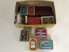 A box of vintage playing cards