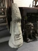 A garden figure - Easter Island head