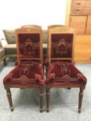 Four inlaid mahogany dining chairs