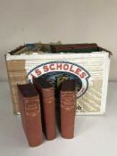 Two boxes of early 20th century novels, work shop service manuals,