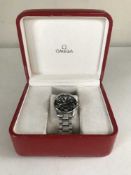 A Gent's Stainless Steel Calender Centre Seconds Wristwatch, Omega, model Seamaster 300m/1000ft,