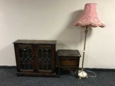 A leaded door bookcase,