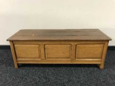 An oak blanket box