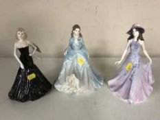 Three Coalport Lady's of Fashion figures