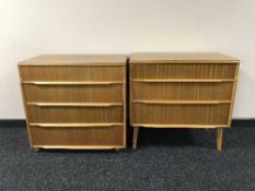 A Beeanese four drawer chest and matching three drawer chest
