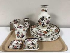 A tray of twelve pieces of Masons Mandalay china