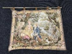 A hanging tapestry 