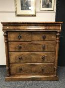 A Victorian mahogany chest of six drawers