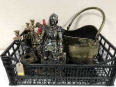 A basket of knight companion set, coal bucket,