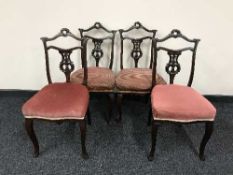 A set of four Victorian dining chairs