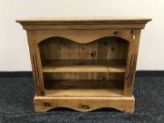 A set of pine open bookshelves