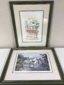 Five assorted framed pictures inc.