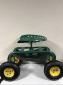 A garden trolley seat