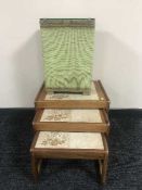 A nest of three table and loom linen box