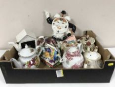 Five boxes of a collection of china teapots