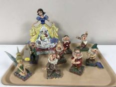 A tray of nine Disney Showcase figures