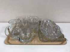 Two trays of glass ware