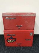 Two Snap On tool chests - one with key