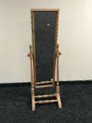 A pine cheval mirror