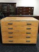 A five drawer plan chest