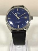 A gents stainless steel Omega Seamaster Cosmic calendar wristwatch