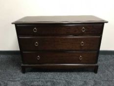 A Stag Minstrel three drawer chest and 4'6 headboard