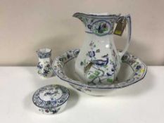 A four piece Corona ware toilet jug and basin set