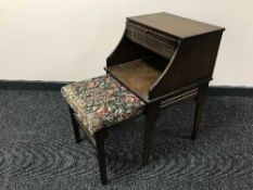 An oak stow a way Chippy telephone table and a boxed Ambassador chess set