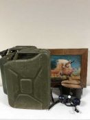 Two metal Jerry cans,
