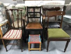 Four dining chairs,