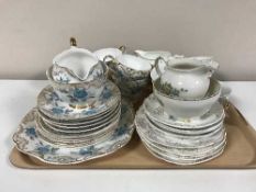 A tray of English bone china tea set and one other